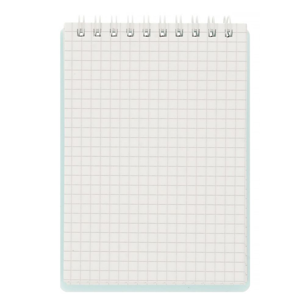 Блокнот с пластиковой обложкой, тиснение серебряной фольгой, 500 мкр, на гребне, A6 60 л., 4 шт, клетка, Бирюза 01043, Светоч 60Б31