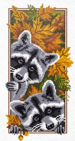 Алмазная (кристальная) мозаика Фрея, Еноты, 35,5х19 см