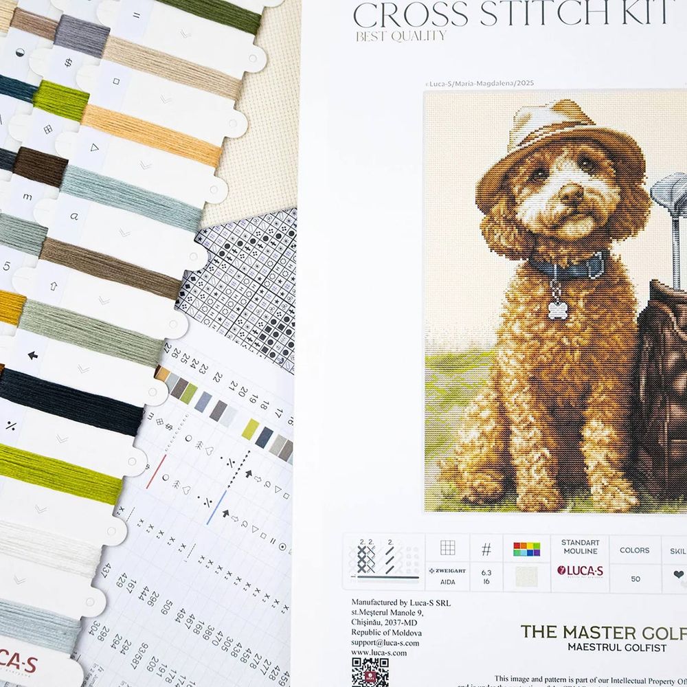 Набор для вышивания нитками Luca-S, Мастер игры в гольф, 26х31см
