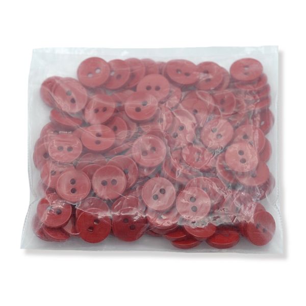 Пуговицы 2 прокола 18L, 11 мм, (Red (красный)), NE74, 144 шт