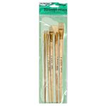 Кисть щетина (набор), 5 шт, длинная ручка, плоские 6, 10, 14, 18, веерная 14, Mr.Painter BBR 01-05