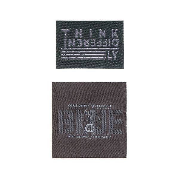 Термоаппликация ярлык THINK/BLUE, серый цв. 2 шт Prym, 922006