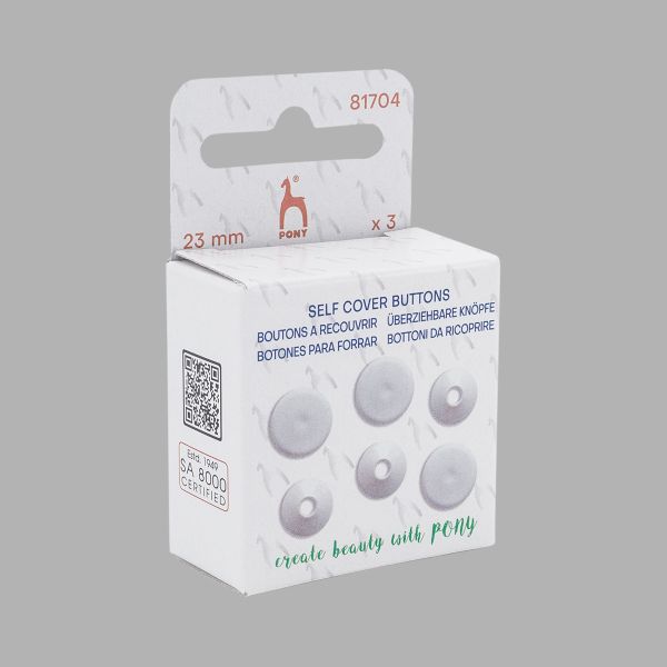Пуговицы под обтяжку защелкивающиеся 36L = 23 мм на ножке, пластик, 3 шт, Pony, 81704