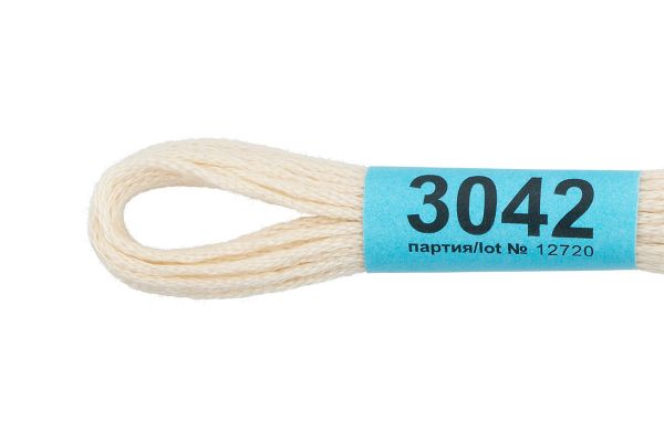 Мулине Gamma 100% хлопок, цв.3042 серо-кремовый, 24 мотка по 8 метров