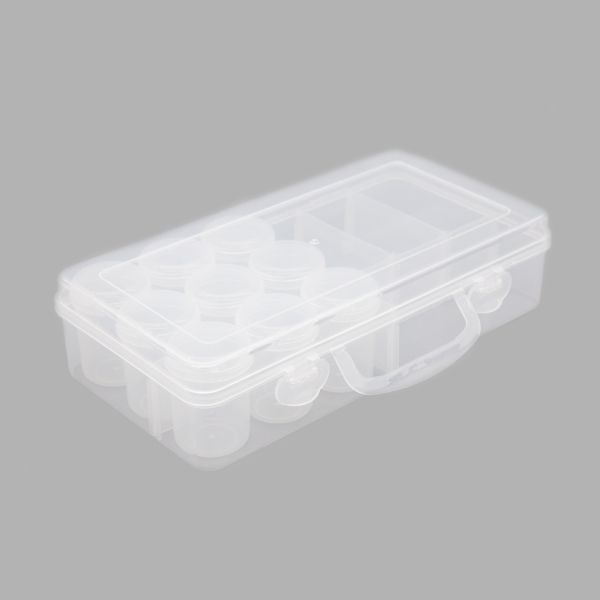 Контейнер для мелочей с 9 баночками 25,8х13х6см