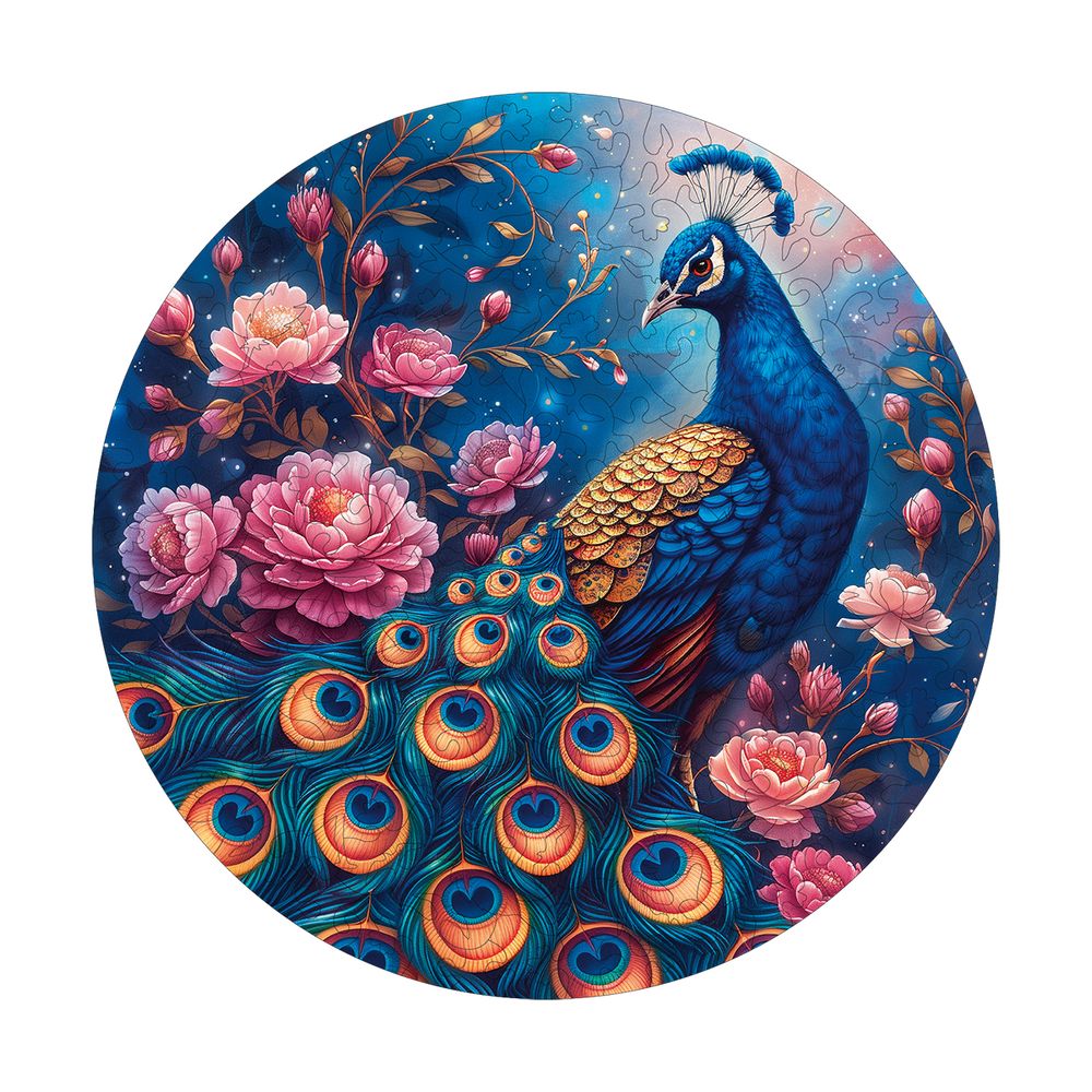 Пазл фигурный деревянный 163 элемента, PZLF-021 Придворный павлин, Фрея