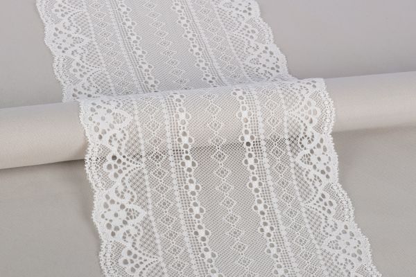 Кружево бельевое эластичное 175 мм / 20 м, Турция, айвори, Blitz BLST-29