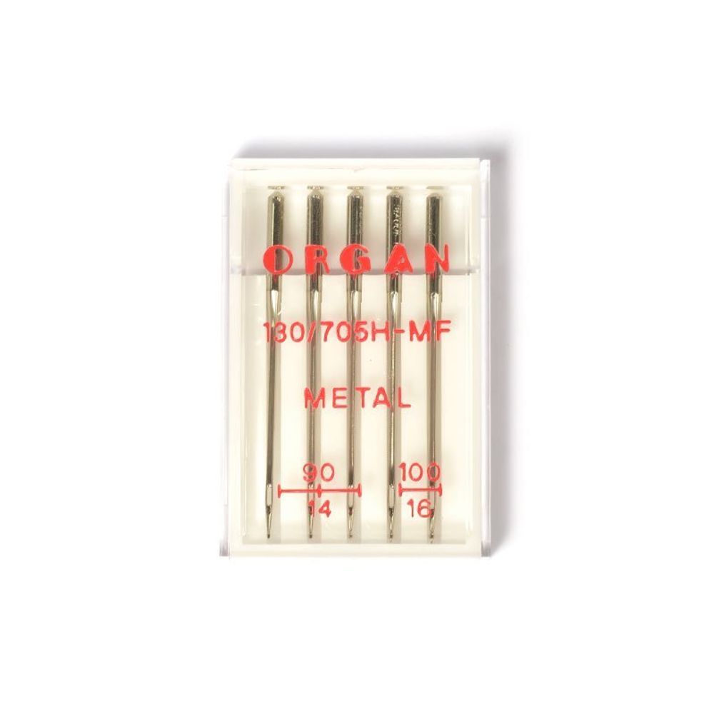 Иглы Organ, металл. нити №90-100 для бытовых швейных машин, уп. 5 игл