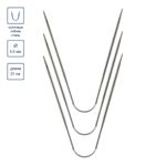 Спицы чулочные металл гибкие ⌀3.0 мм, 21 см, никель, Gamma KNF-3