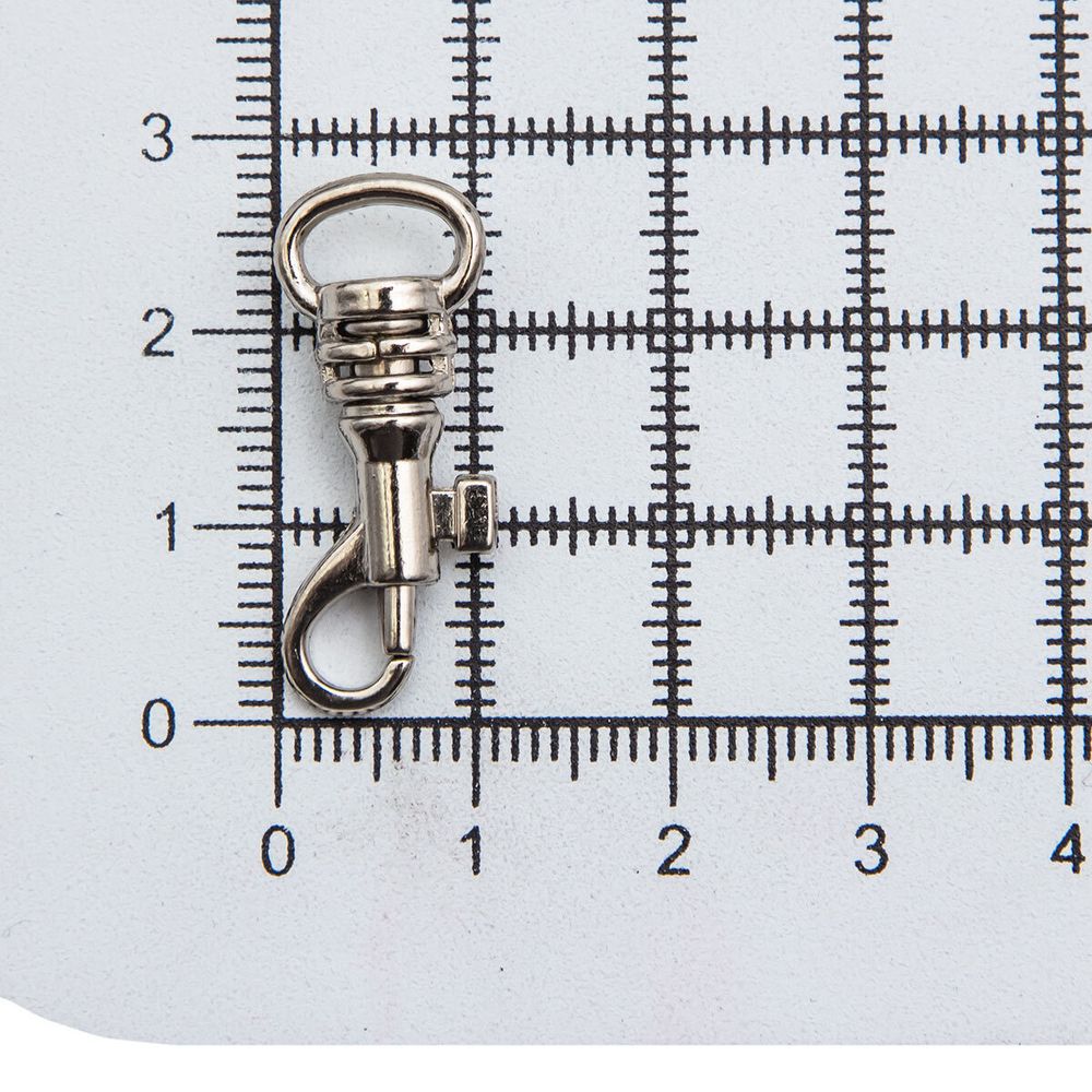 Карабин металл 07 мм (28х11 мм), никель, 40 шт