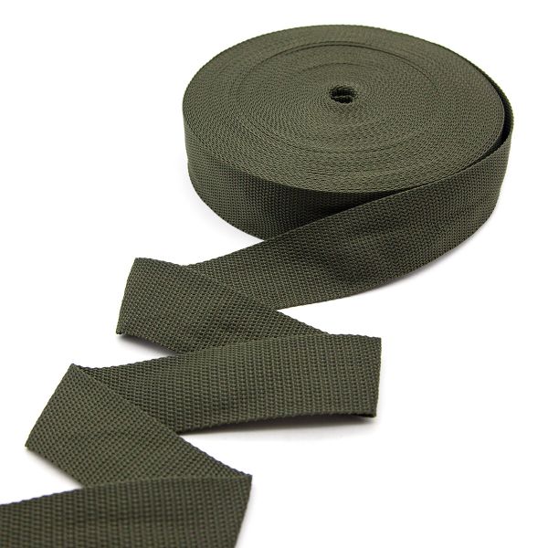 Стропа (ременная лента) 40 мм / 25 метров, толщ. 1.0 мм, [16.5 г/пог.м], 100% п/п, хаки, 4140