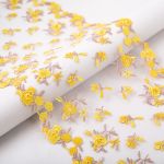 Кружево на сетке широкое 180 мм / 14 м, ±1 Турция, желтый, Gamma GCKM-180-06