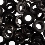 Люверсы металл ⌀_9.0 мм (внутр.), 1000±20 шт, чёрный, покрытие soft-touch, Gamma №24