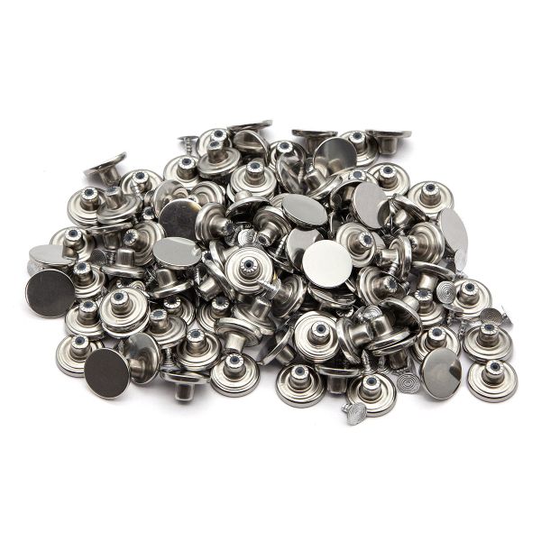 Пуговицы джинсовые ⌀17 мм, фиксированная ножка, гладкая, никель, ≈100 шт, New Star