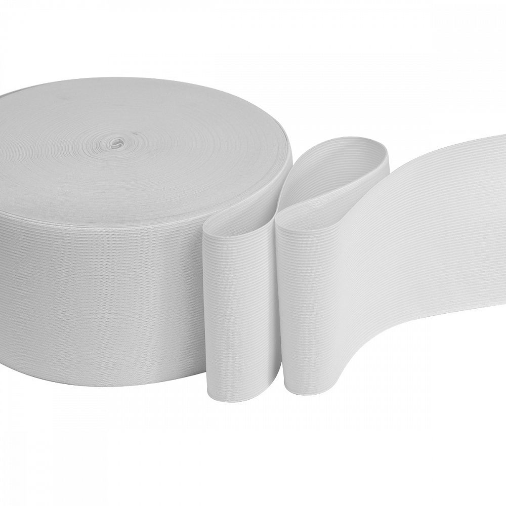 Резинка вязаная 100.0 мм / 40 метров, стандартная 3.9 г/п.м., белый