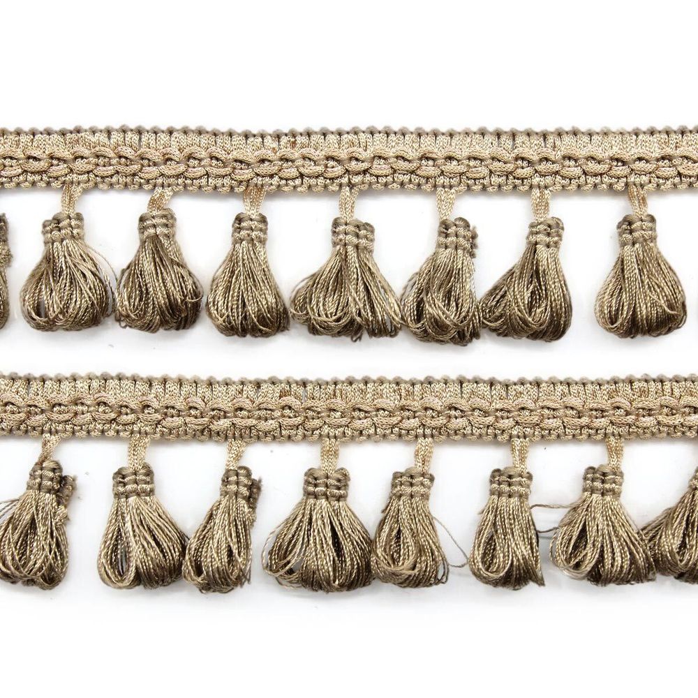 Бахрома отделочная 50.0 мм / 10 метров, с кистями 107 т.бежевый