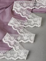 Кружево на сетке 35 мм, TR.2106, цв.02 молочный уп.12м, Kruzhevo