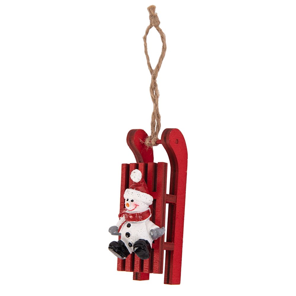 Елочная игрушка 7.7 см, 5 шт, №02 красный, снеговик, Snoweekon SNW-DW159