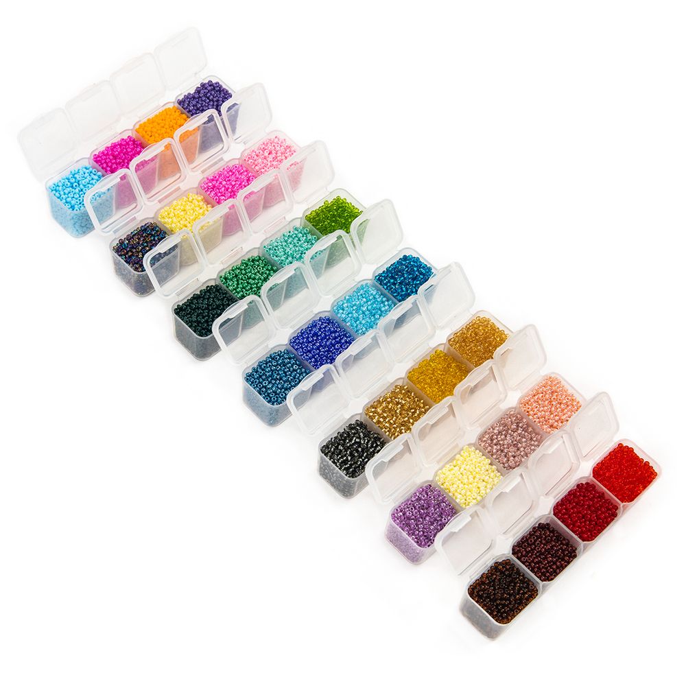 Органайзер для бисера с ячейками 10.6х17.5х2.6 см, 28 яч., пластик, прозрачный, Gamma ОМ-028