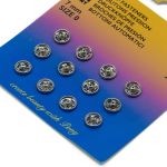 Кнопка пришивная металл ⌀7.0 мм серебро/никель, 12 шт, Pony