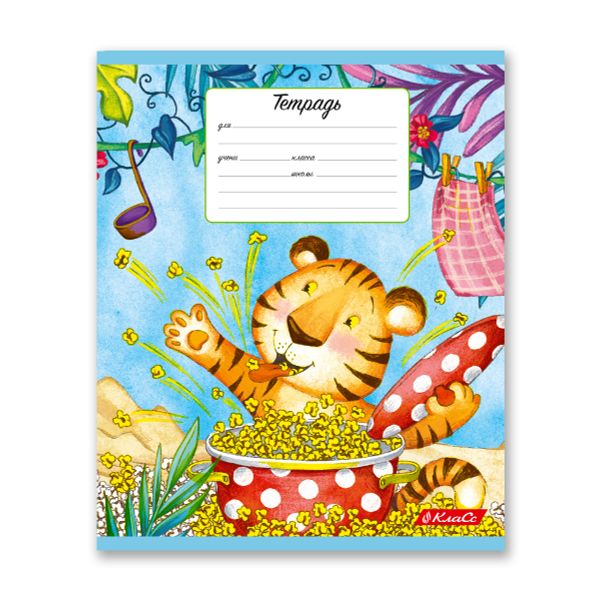 Тетрадь ученическая школьная, выборочный лак, A5+ 12 л. на скобе, 25 шт, клетка, 000358 Тигроленд, Светоч 12ТСКд5_4_3_1