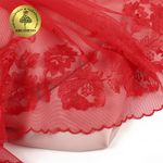 Кружево на сетке широкое 225 мм, OG44, цв.красный, правая уп.6м, Kruzhevo