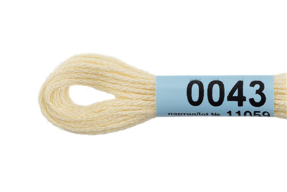 Мулине Gamma 100% хлопок, цв.0043 бл.желтый, 24 мотка по 8 метров