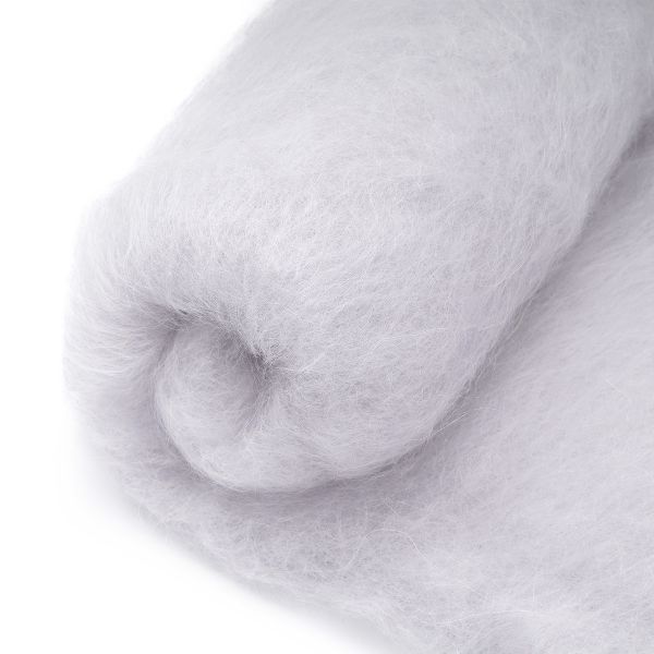 Шерсть для валяния Ангорка для творчества (мохер 45%, шерсть 37%, акрил 18%), 100гр. Камтекс (008 серебристый)