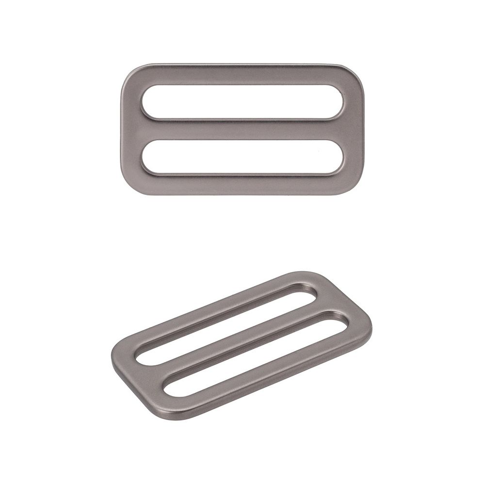 Пряжка регулировочная металл литая плоская 30.0 мм (37х20мм), черный никель (олово), МВ2343, 6 шт