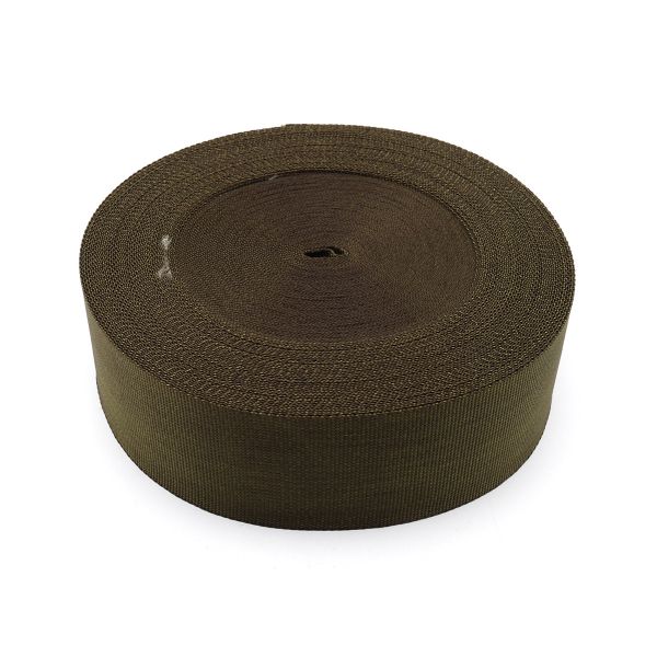 Стропа (ременная лента) 60 мм, 30 м, толщ. 1.0 мм, [37.9 г/пог.м], 100% п/э, 113 оливковый, С761