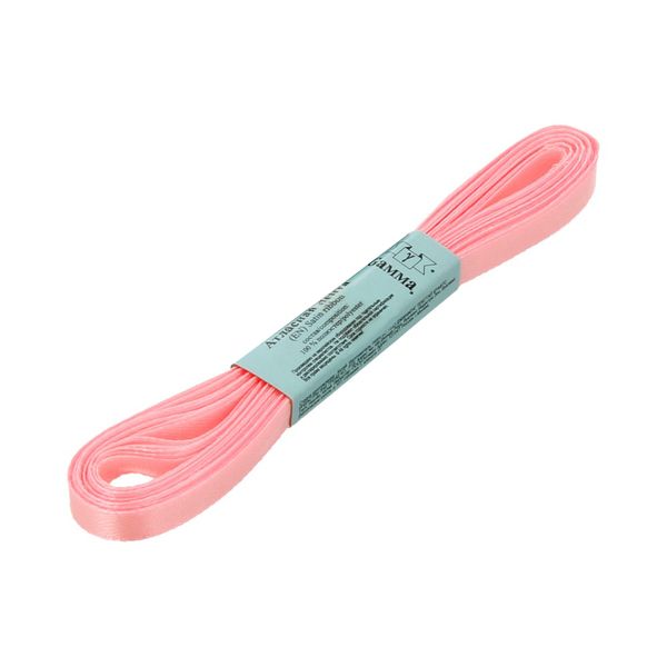 Лента атласная 1-сторонняя 6.0 мм / 10 шт по 5.4 метра, №067 св-розовый, Gamma AL-6P