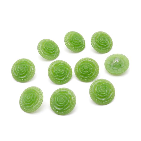 Пуговицы на ножке Розочки, 10 шт (29 зеленый)