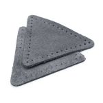 Заплатки пришивные из замши, треугольник равносторонний 6см с перфорацией, 2 шт, 100% кожа, 26 серый, 59116