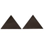 Заплатки пришивные из кожи, треугольник равнобедр., стор. 6см, с перфорацией, 2 шт, 100% кожа, 03 темно-коричневый, 9902