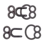 Крючки пришивные декоративные 12х22 мм, pewter, олово, чер.никель, 12 шт