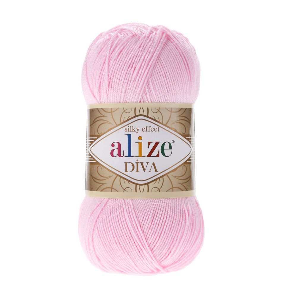 Пряжа Alize (Ализе) Diva / уп.5 мот. по 100 г, 350м, 185 бледно-розовый A