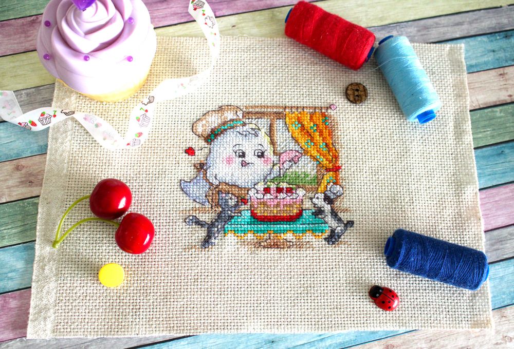 Набор для вышивания нитками МП Студия (Жар-птица), Сладкий выходной, 10х10 см