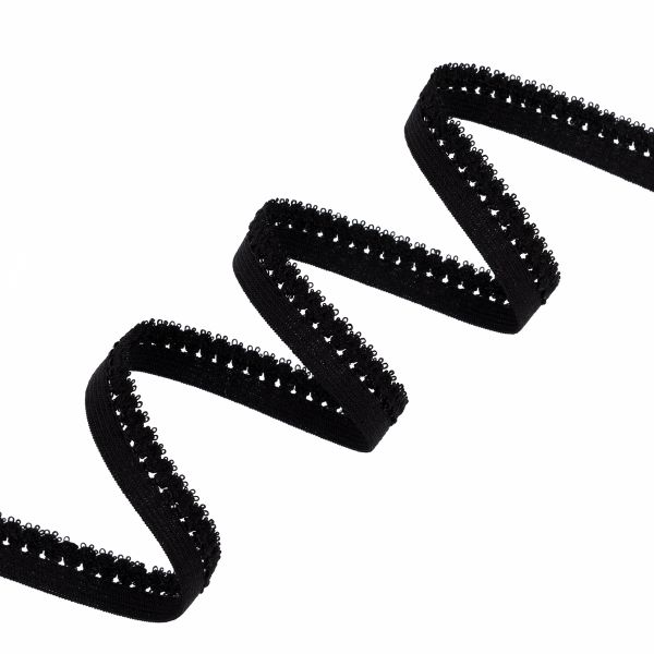 Резинка бельевая (ажурная) 10.0 мм / 25 метров, черный-2, Blitz DT-11