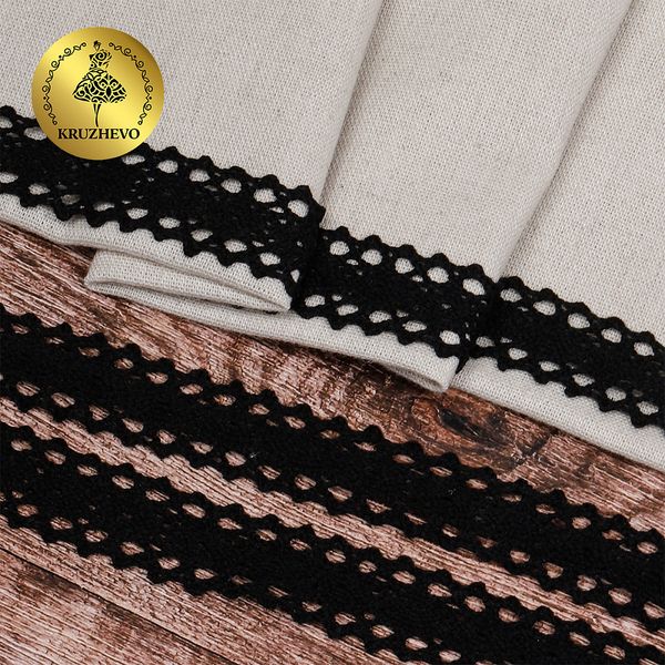 Кружево вязаное (тесьма) 20 мм / 10 метров, 6307-1.03 цв.03 черный, 10 м, Kruzhevo
