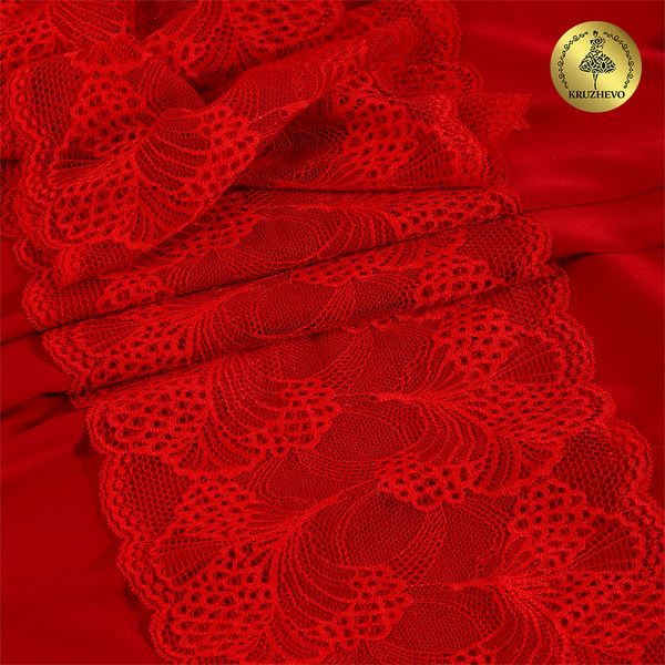Кружево бельевое эластичное 195 мм / 3 метра, TBY.30211, цв.100 красный