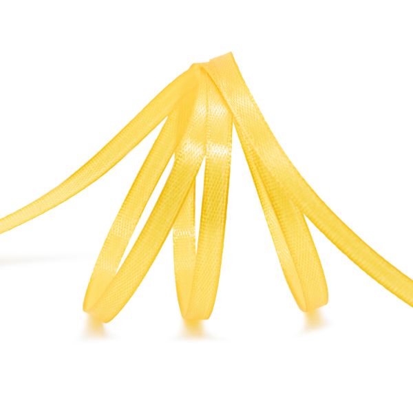 Лента атласная 1-сторонняя 6.0 мм / 22.86±1 метров, 040 т.желтый, Globus