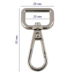 Карабин металл 20.0 мм (50х26 мм), 10 шт, 24 под бронзу, Gamma GH 112/20/10