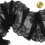 Кружево бельевое эластичное Kruzhevo 245 мм / 10 м, 6333, цв.02 черный /TOS/