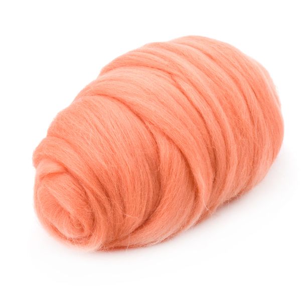 Шерсть для валяния Троицкая полутонкая 100%, 100 г, 97 апельсин