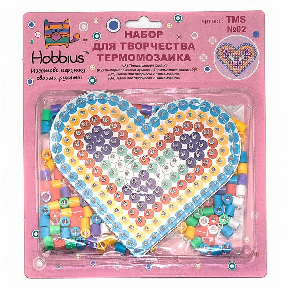 Термомозаика, 6 шт, №02 сердце, Hobbius TMS