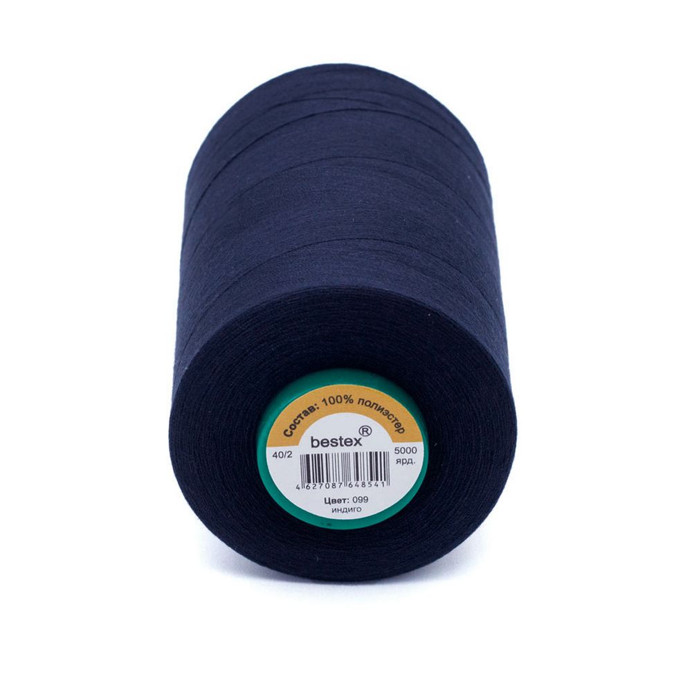 Нитки универсальные Bestex 40/2, 4570 м (5000 ярд) / 1 кат., 099 индиго