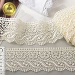 Кружево гипюр (плетёное) 65 мм, диз. 112, цв.02 молочный, уп. 9 м, Kruzhevo