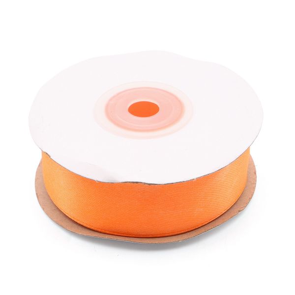 Лента атласная 1-сторонняя 25.0 мм / 22.86±1 метров, 037 яр.оранжевый, Globus