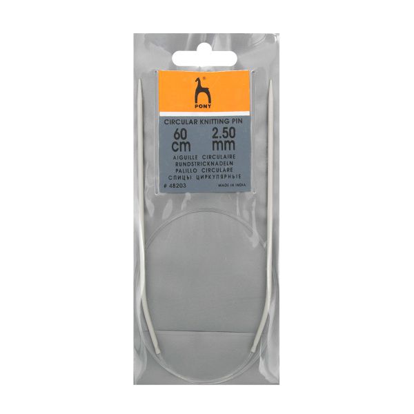 Спицы круговые Pony ⌀2,5 мм, 60 см, алюминий