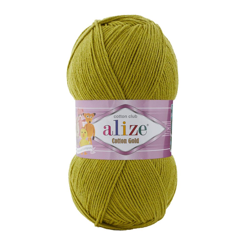 Пряжа Alize (Ализе) Cotton Gold / уп.5 мот. по 100 г, 330 м, 193 зеленый